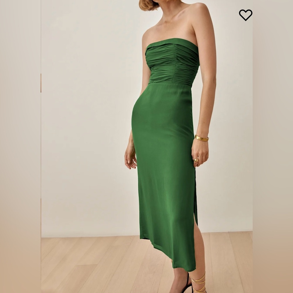Reformation Lore Dress Kelly Green - Size 2